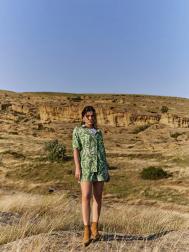 Рубашка женская зеленая с принтом Mark Formelle