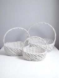 Набор корзин плетеных, овальные 3 шт. l:44×36 см, н 14 см, н с ручкой 42 см, дно 38×29 см.m: 38×30×13hх37hhх33 NO BRAND