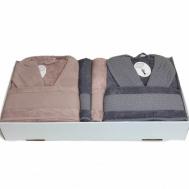 Банный халат Elmira цвет: пудровый, антрацит (L-XL) KARVEN