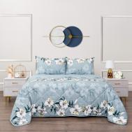 Постельное белье с одеялом-покрывалом Массимо цвет: голубой (семейное) Sofi De Marko
