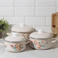 Набор кастрюль Унесенные ветром (1500 мл, 2000 мл, 3000 мл) Лысьвенские эмали