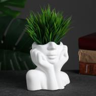 Кашпо Майя цвет: белый (10х14х13 см) Сима-ленд