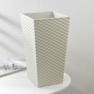 Кашпо Ротанг цвет: белый (20х20х36 см) IDEA