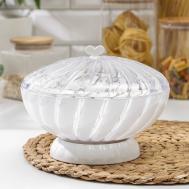 Ваза Грация цвет: белый (21х21х7 см) Альтернатива