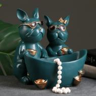 Конфетница Два бульдога (19х19х21 см) Хорошие сувениры