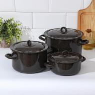 Набор кастрюль Гранит (3000 мл, 1500 мл, 4500 мл) Лысьвенские эмали