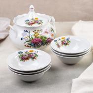 Набор для пельменей Букет цветов (7 предметов) Добрушский фарфоровый завод