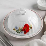 Масленка Маки красные (500 мл) Добрушский фарфоровый завод