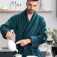 Банный халат Саймон цвет: темно-бирюзовый (2XL) Togas