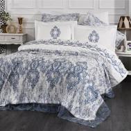 Постельное белье Polina цвет: кремовый, голубой (евро макси) ЭВЕЛИНА