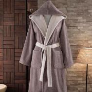 Банный халат Leaf цвет: коричневый (M) Soft cotton