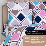 Набор из одеяла и подушек Camel и КПБ Свен серо-синий (евро, легкий) PRIME PRIVE