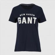 Женская футболка , синяя Gant
