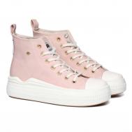 Женские высокие кеды , розовые British Knights