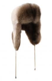 Меховая шапка-ушанка из норки и соболя VICTORIA KUSENKOVA
