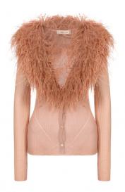 Кардиган с отделкой перьями страуса Blumarine