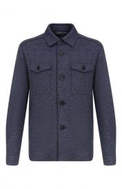 Куртка-рубашка из шерсти и шелка Harris Wharf London