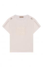 Хлопковая футболка ELIE SAAB JUNIOR