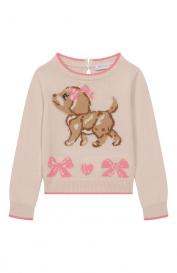 Пуловер из хлопка и шерсти Monnalisa