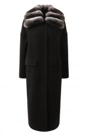 Пальто из шерсти и кашемира с воротником из шиншиллы MVST