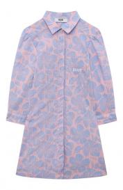 Хлопковое платье-рубашка MSGM Kids