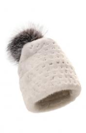 Меховая шапка из норки и лисы VICTORIA KUSENKOVA