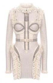 Платье с отделкой стразами SELF-PORTRAIT