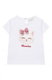 Хлопковая футболка Monnalisa