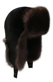 Меховая шапка-ушанка из норки и соболя VICTORIA KUSENKOVA
