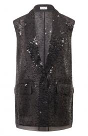 Шелковый жилет с отделкой пайетками Brunello Cucinelli