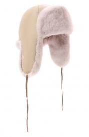 Кашемировая шапка-ушанка Дарья с мехом норки FurLand