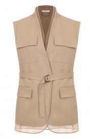 Жилет из хлопка и льна Brunello Cucinelli