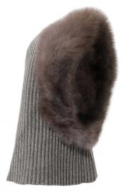Шерстяной капор с мехом соболя VICTORIA KUSENKOVA