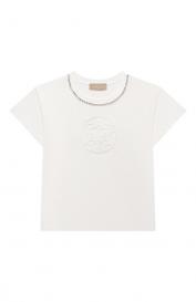 Хлопковая футболка ELIE SAAB JUNIOR