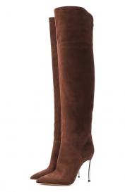 Замшевые ботфорты Blade 100 Casadei