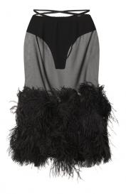 Юбка с отделкой перьями страуса The Attico