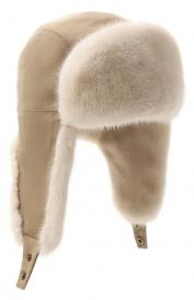 Меховая шапка-ушанка из норки и кашемира VICTORIA KUSENKOVA