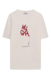 Хлопковая футболка MSGM Kids