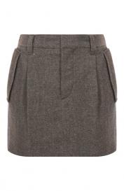 Юбка из шерсти и льна Brunello Cucinelli