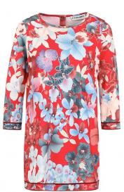 Удлиненный топ с круглым вырезом и цветочным принтом LEONARD Paris