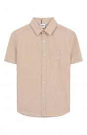 Рубашка изо льна и хлопка BOSS