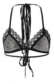 Топ с отделкой стразами The Attico