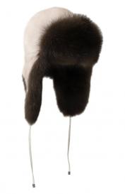 Меховая шапка-ушанка из норки и соболя VICTORIA KUSENKOVA