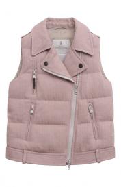 Пуховый жилет из вельвета Brunello Cucinelli