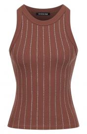 Хлопковый топ с отделкой стразами Sasha Kim