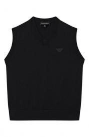 Жилет из хлопка и шерсти Emporio Armani