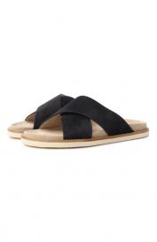 Замшевые шлепанцы Cross-over Brunello Cucinelli