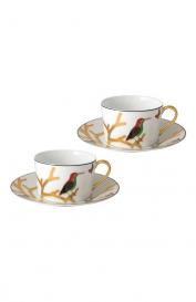 Набор из двух чашек для завтрака с блюдцами Aux Oiseaux Bernardaud