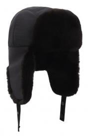 Кашемировая шапка-ушанка с мехом норки MVST