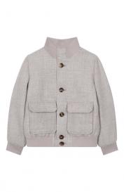 Бомбер изо льна и шерсти Brunello Cucinelli